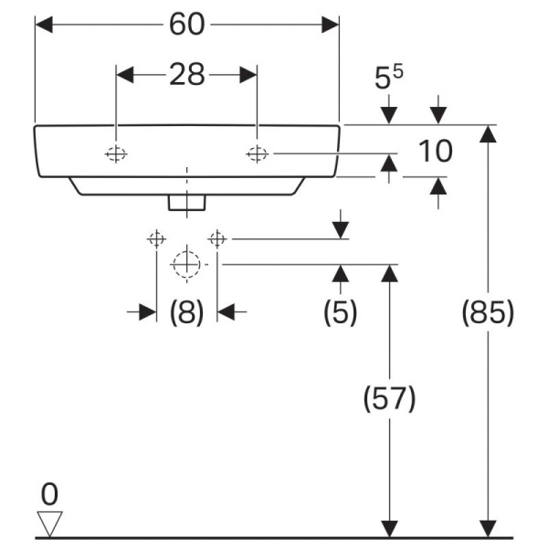 Раковина подвесная (60х37) Geberit Renova Compact 226160000