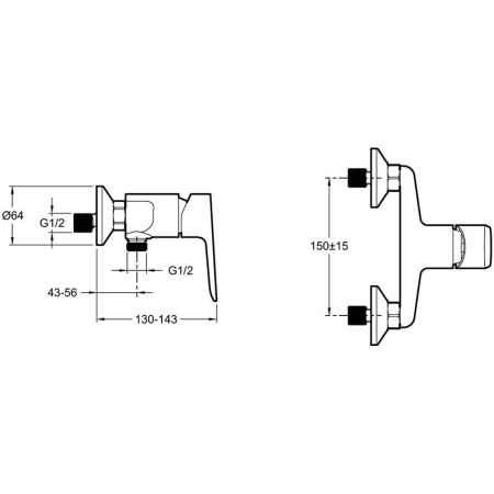 Смеситель для душа Jacob Delafon Oscar E29843-BL