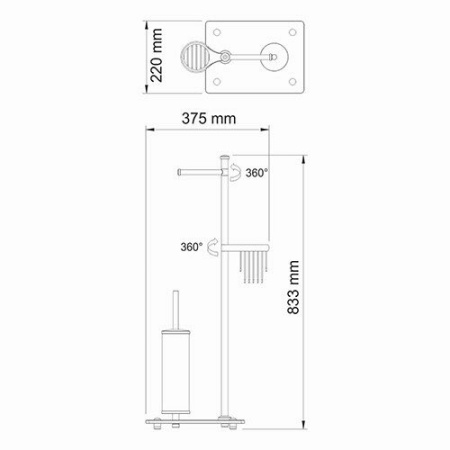 Туалетный ершик комбинированный напольный WasserKRAFT K-1234