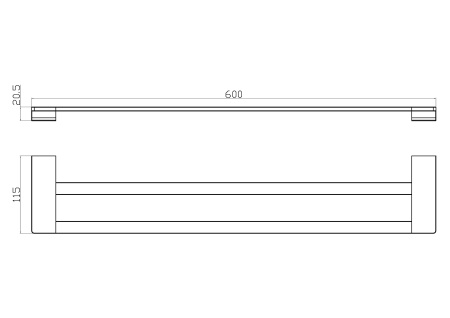 Полотенцедержатель двойной WONZON & WOGHAND ECLIPSE, хром WW-9111