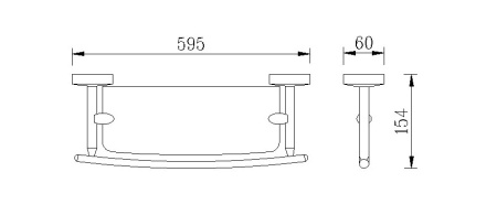 Полка стеклянная с бортиком RUSH Fiji FI18611