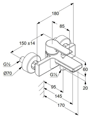 Смеситель для ванны Kludi Zenta SL 486703965