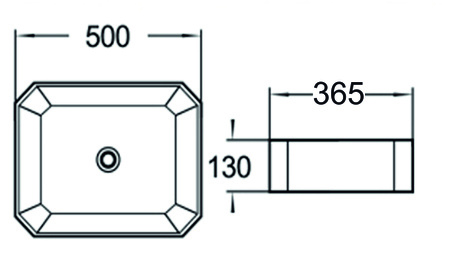 Раковина накладная (50х36,5) SantiLine SL-1013