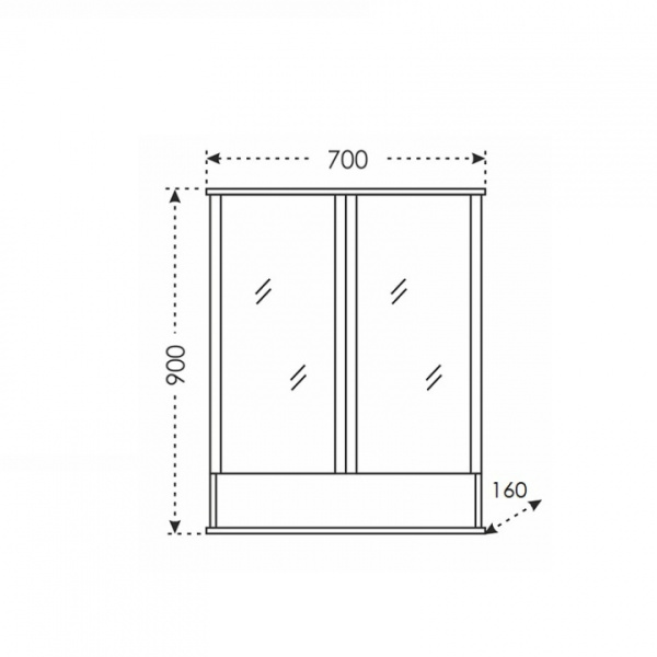 Зеркальный шкаф (70х90)  Санта Вегас 70  700179
