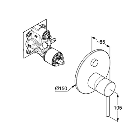 Смеситель для ванны Kludi Bozz 38759N076