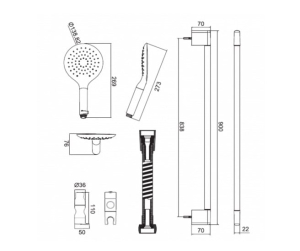 Душевая лейка Bravat Snow P70144CP-RUS