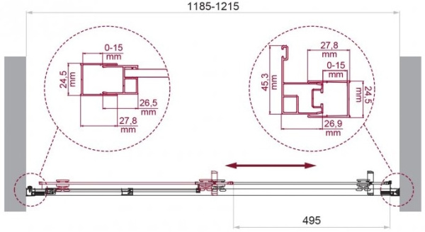 Душевая дверь BelBagno Luce LUCE-BF-1-120-C-Cr