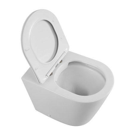 Унитаз приставной безободковый BelBagno FLAY-R BB1003CBR/SC с сиденьем микролифт