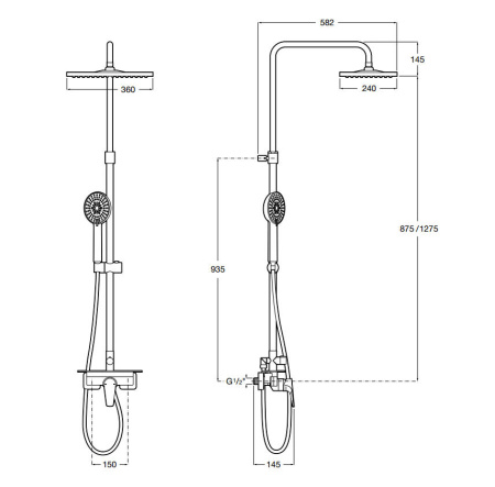Душевая система Roca Even-M Square 5A9B90C00