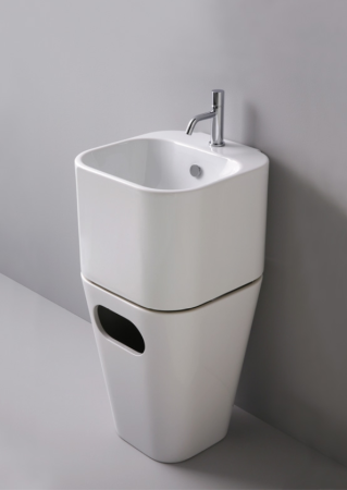 Раковина подвесная с бельевой корзиной(44х43) Azzurra Tandem TALP04443T0M/(ULI200/1 bi)*1