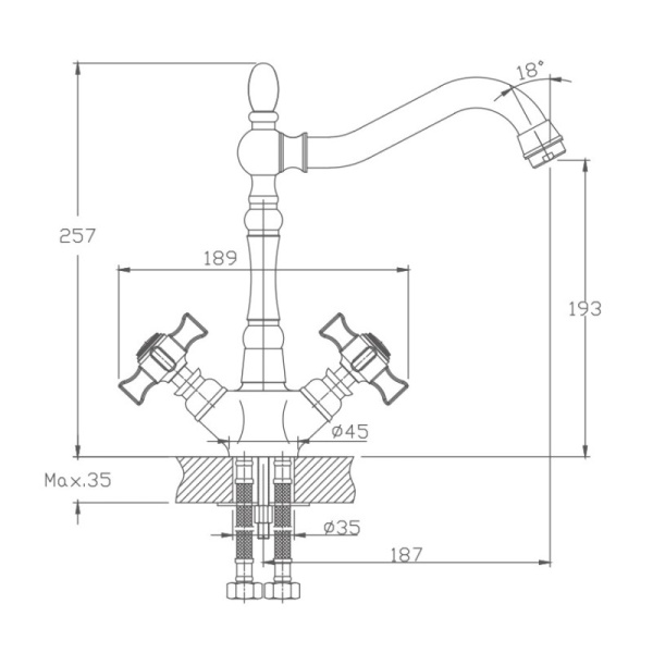 Смеситель для кухни Haiba HB4324