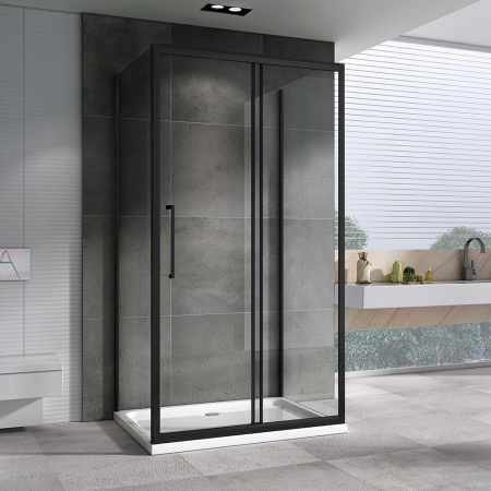 Душевой уголок (170х100) ABBER Schwarzer Diamant AG30170BH-S100B-S100B черный