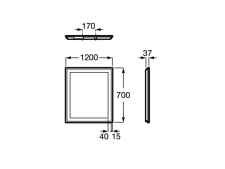 Зеркало (120х70) Roca Iridia LED, ANTI-STEAM прямоугольное 812346000