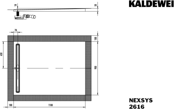Душевой поддон (90 x 110) Kaldewei Nexsys 411646300001