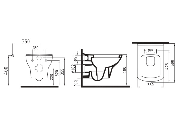 Унитаз подвесной с функцией биде Bien Dor DRKA050AMVP1W5000