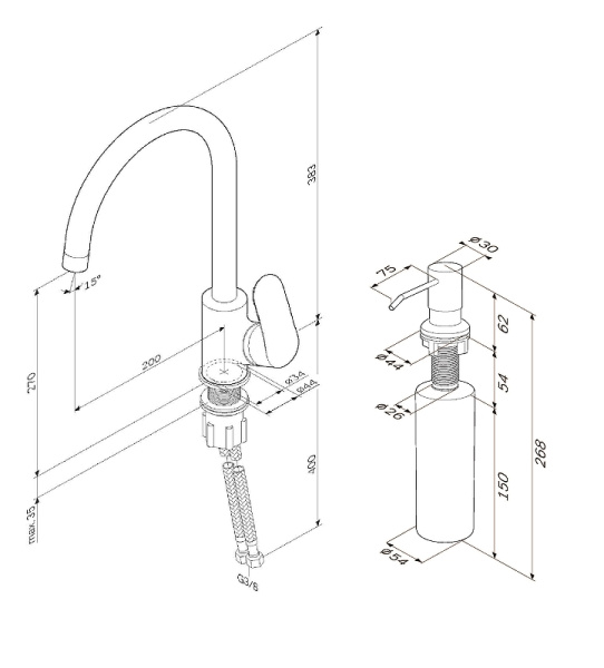 Смеситель для кухни AM.PM Like F8007D11