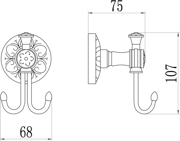 Крючок двойной Savol 58а S-005854A