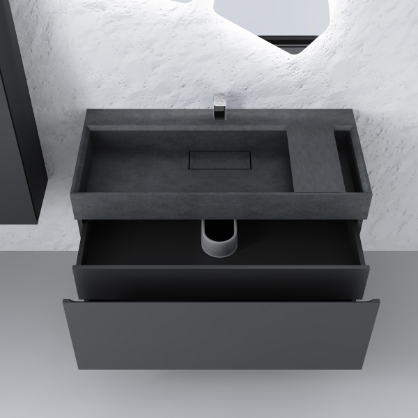 Тумба RAVAL Facet 120 подвесная Антрацит Fac.01.120/P/A/RL