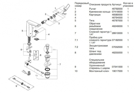 Смеситель однорычажный для раковины Grohe Allure Brilliant 23109 000 (23109000)