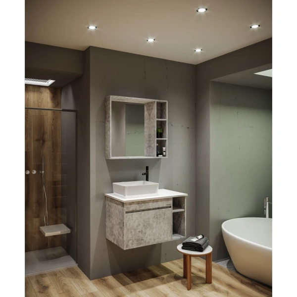 Тумба подвесная Grossman ФАЛЬКОН-80 см 108005. с 1-м ящ, бетон