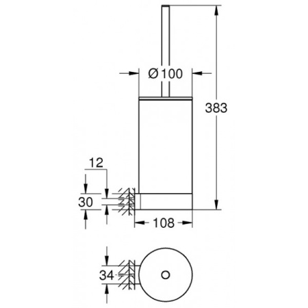 Туалетный ершик Grohe Selection 41076 GL0 (41076GL0) холодный рассвет глянец