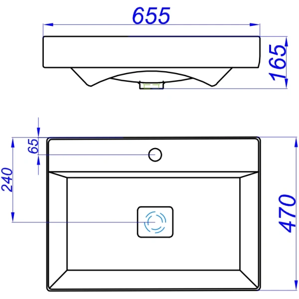Раковина накладная (65,5x47) Aqwella Вилис 4610119204013 белый
