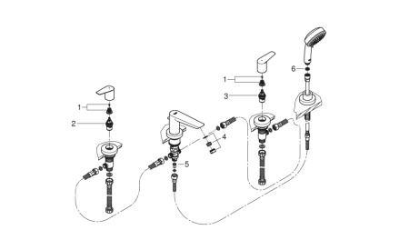 Смеситель на борт ванны Grohe BauEdge New 25120 10A (2512010A) хром