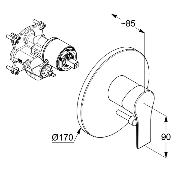 Встраиваемый смеситель для ванны Kludi Zenta SL 486500565