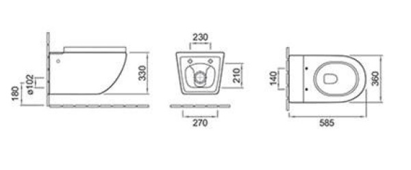 Подвесной безободковый унитаз Cerutti Spa Barbaria Aria C-376C с импульсным смывом, сиденье Soft Close, белый