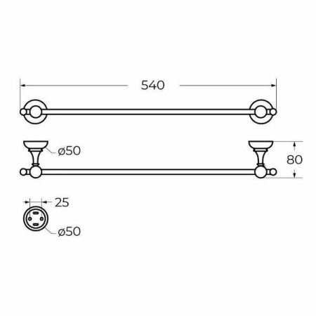 Полотенцедержатель Cezares Olimp APHRODITE-TH06-03/24-M