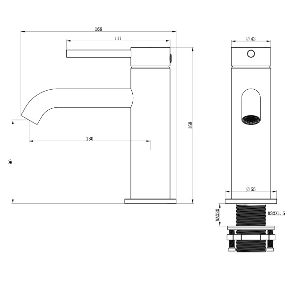 Смеситель для раковины OliveekaOL-88139017-BN, никель матовый