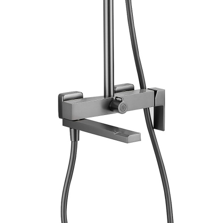 Душевая система с изливом Belz B24613-3, вороненая сталь