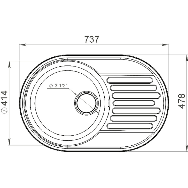 Кухонная мойка GranFest Quartz 18, 18 серый