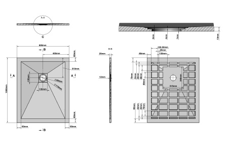 Душевой поддон из искусственного камня (100х80) Grossman Strong GR-S280100Q