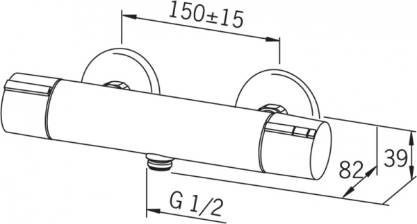 Cмеситель для ванны и душа Oras Cubista 2874U