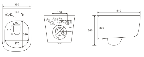 Подвесной безободковый унитаз с сиденьем микролифт beWash Schutz BKWHR002510