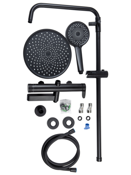 Душевая система с однорычажным смесителем AGGER Sweet A2793344 черный матовый