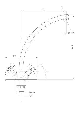 Смеситель для кухни ПСМ-Профсан СТАНДАРТ-А PSM-131-75