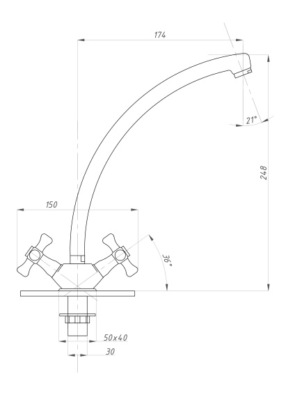 Смеситель для кухни ПСМ-Профсан СТАНДАРТ-А PSM-131-75