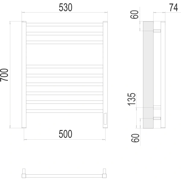 Полотенцесушитель электрический Terminus Ватикан (500х700) П9 4670078526229