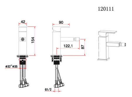 Смеситель для биде BENNBERG CHROME 120111