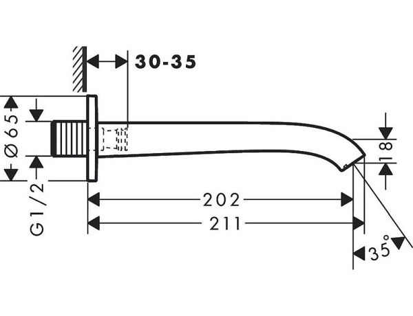 Излив для ванны Hansgrohe Vivenis 75410000