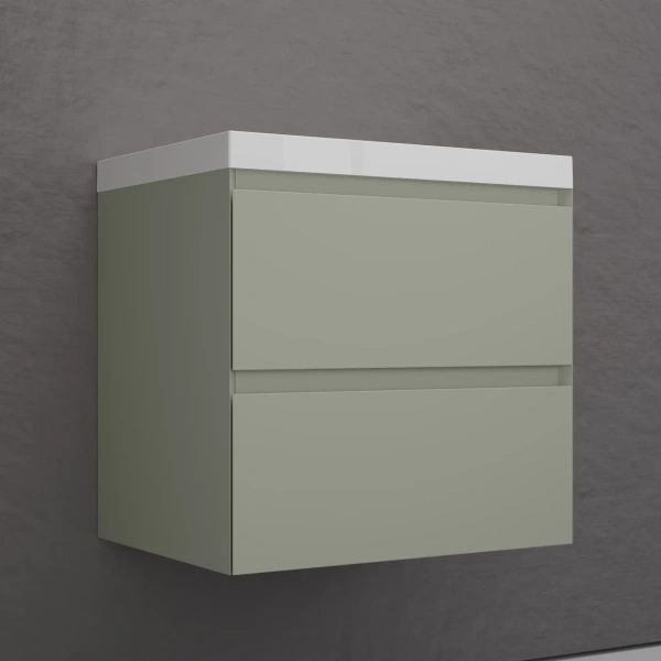 Тумба подвесная без раковины 60 см Style Line Манхэттен ЛС-00002367 оливковый матовый
