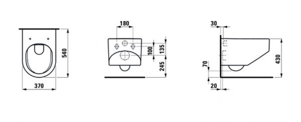 Унитаз подвесной Laufen Sonar 8.2034.1.000.000.1