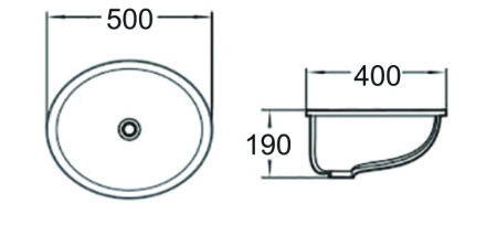 Раковина встраиваемая снизу (50х40) SantiLine SL-3005