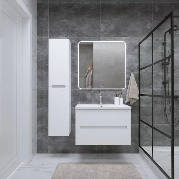 Тумба подвесная Grossman АДЕЛЬ-НОРМА-80 см 108022 с 2-я ящ, белая