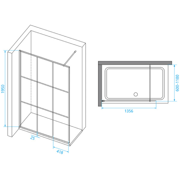 Душевая перегородка 140 см RGW WA-111 B Walk In 411011114-84 прозрачное