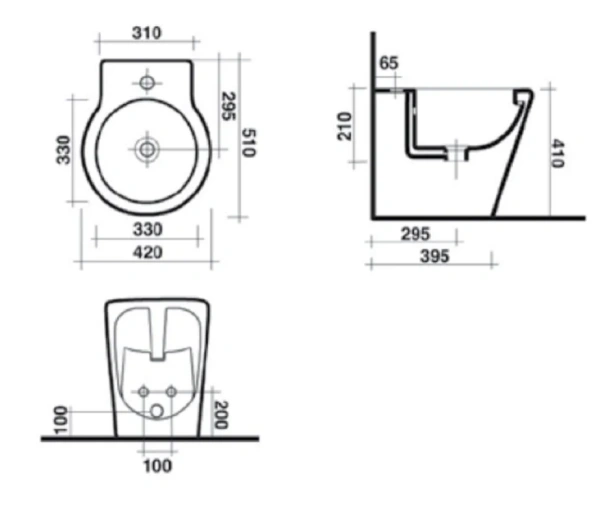 Биде напольное Ceramica Ala Road 16BDM