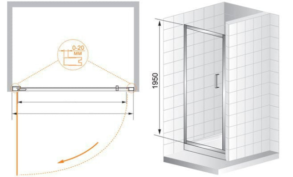 Дверь в нишу Cezares PORTA-D-BF-1-120-P-Cr