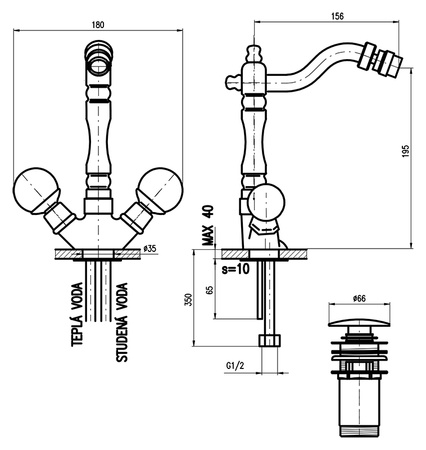 Смеситель для биде Rav Slezak Brilliance BRILLIANCE121.5/9